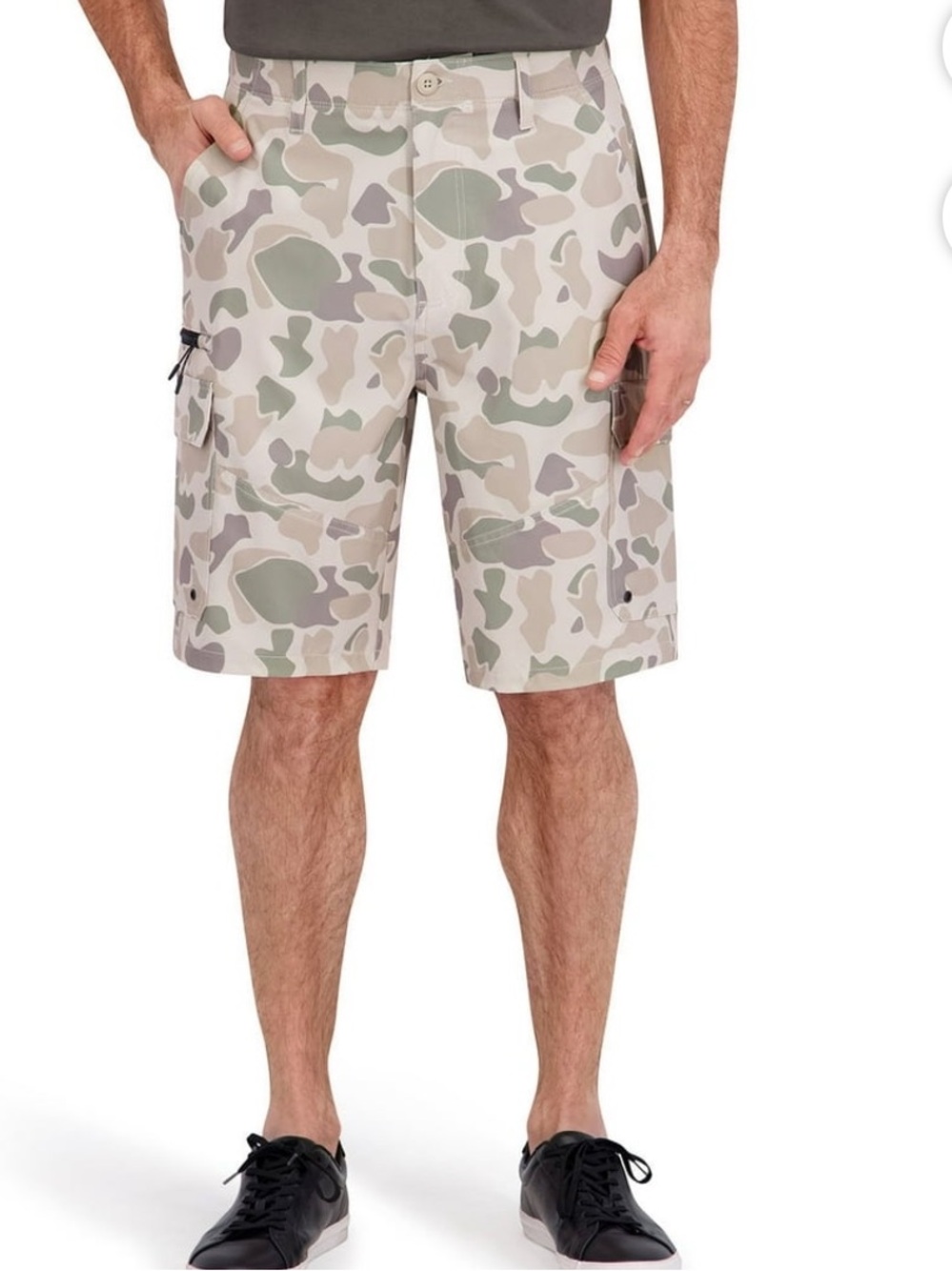 Iron Co. Men’s Stretch Hybrid Cargo Shorts - Beige Camo